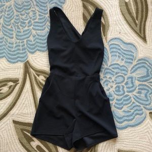 Black backless romper
